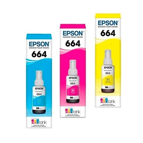 KIT BOTELLAS DE TINTA EPSON T664 3 COLORES CMY