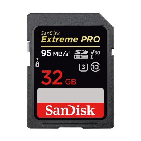 MEMORIA SD SANDISK EXTREME PRO 32GB SDHC C10 U3 (SDSDXXG-032G-GN4IN)