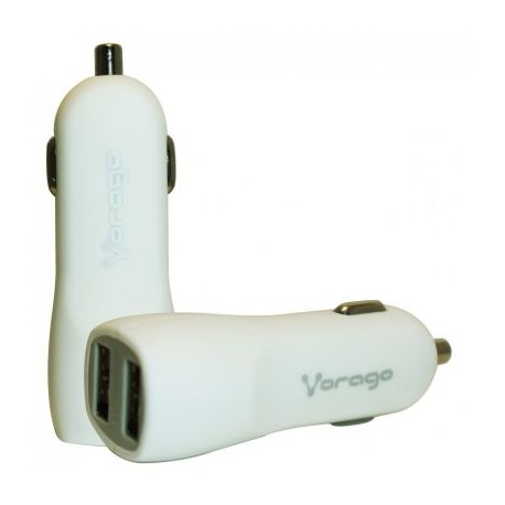 CARGADOR PARA AUTO VORAGO AU-103 CON 2 PUERTOS USB BLANCO