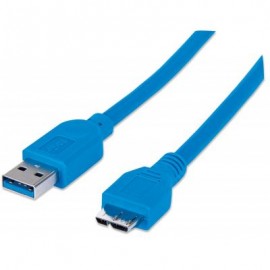 CABLE USB 3.0 A MICRO B MANHATTAN 2MTS AZUL 325424