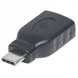 ADAPTADOR MANHATTAN USB C MACHO A USB A HEMBRA NEGRO 354646