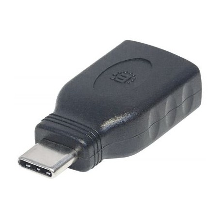 ADAPTADOR MANHATTAN USB C MACHO A USB A HEMBRA NEGRO 354646